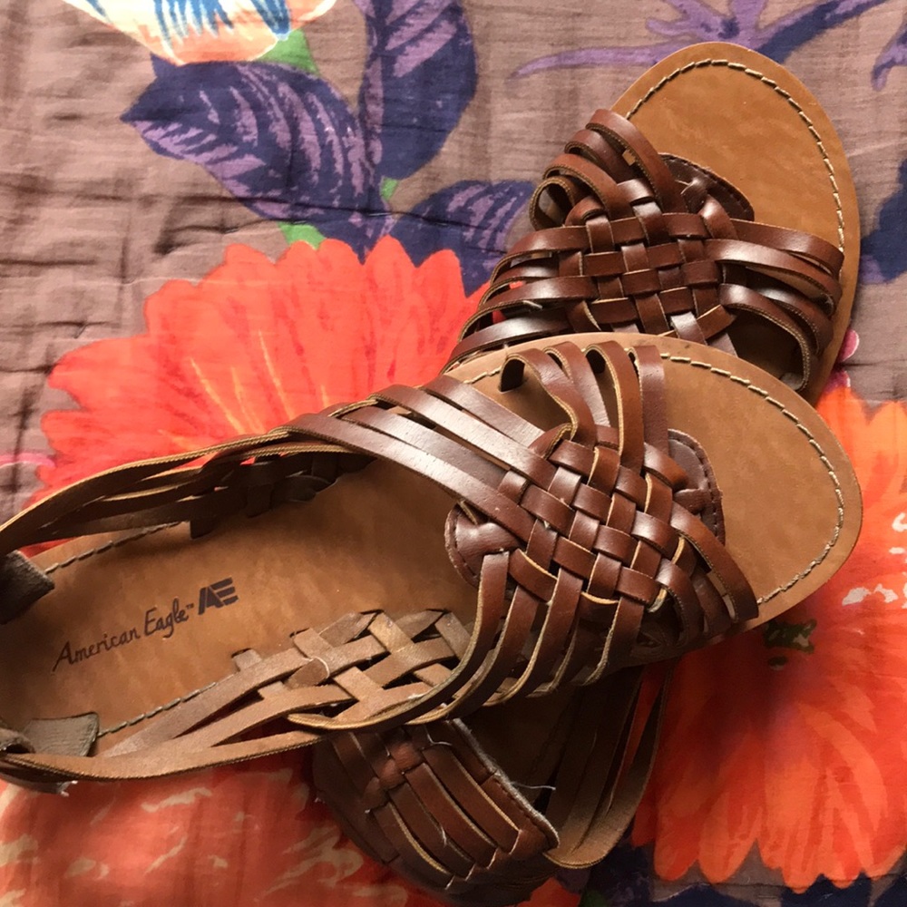 Brown Leather Sandals (size 7)